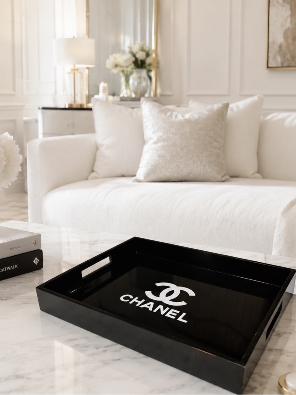 CHANEL Black Lacquer Serving Tray